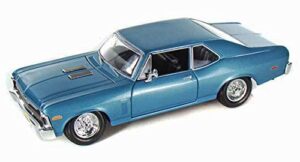 maisto 1970 chevrolet nova ss coupe hard top, blue 31262 – 1/24 scale diecast model toy car