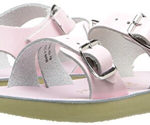 Salt Water Sandals by Hoy Shoe Kids' Sun-San Sea Wee Flat Sandal, shiny pink, 3 M US Infant