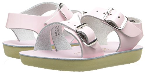 Salt Water Sandals by Hoy Shoe Kids' Sun-San Sea Wee Flat Sandal, shiny pink, 3 M US Infant