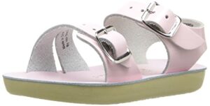 salt water sandals by hoy shoe kids’ sun-san sea wee flat sandal, shiny pink, 3 m us infant