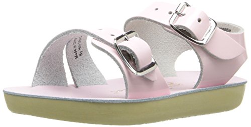 Salt Water Sandals by Hoy Shoe Kids' Sun-San Sea Wee Flat Sandal, shiny pink, 3 M US Infant