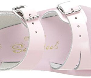 Salt Water Sandals by Hoy Shoe Kids' Sun-San Sea Wee Flat Sandal, shiny pink, 3 M US Infant