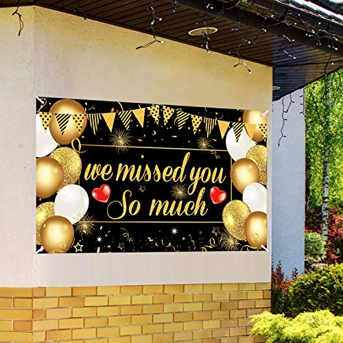 We Missed You So Much Backdrop Banner Welcome Home Decorations, Extra Large We Missed You So Much Photography Background Banner, Welcome Back Home Family Party Supplies, Patriotic Military Homecoming Army Deployment Returning Party Decorations