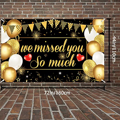We Missed You So Much Backdrop Banner Welcome Home Decorations, Extra Large We Missed You So Much Photography Background Banner, Welcome Back Home Family Party Supplies, Patriotic Military Homecoming Army Deployment Returning Party Decorations