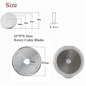 Rotary Cutter Blades Fits Olfa,Fiskars,DAFA by JOMOSART,45mm/60mm Blades Rotary Cutter Replacement Blades for Quilting Scrapbooking Sewing Arts Crafts,Truecut Replacement for Quilting Fabric,Paper etc