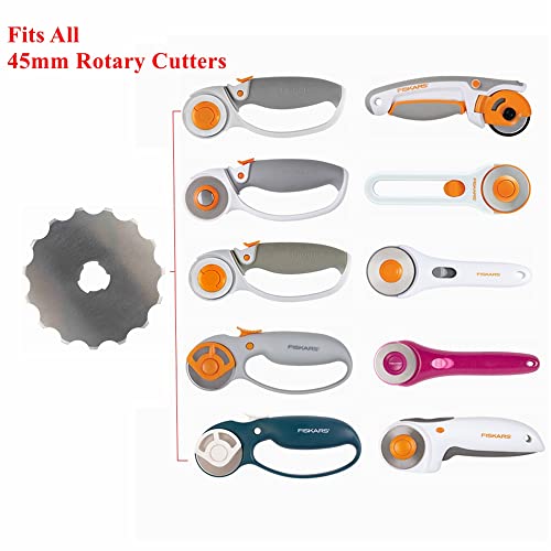 Rotary Cutter Blades Fits Olfa,Fiskars,DAFA by JOMOSART,45mm/60mm Blades Rotary Cutter Replacement Blades for Quilting Scrapbooking Sewing Arts Crafts,Truecut Replacement for Quilting Fabric,Paper etc