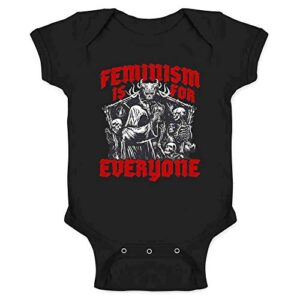 pop threads feminism is for everyone metal punk emo goth infant baby boy girl bodysuit black 6m