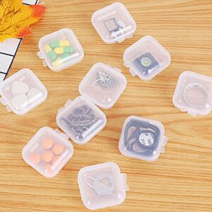 ALIAOER Small Plastic Containers with Lids Clear Plastic Favor Storage Jars,for Items,Earplugs,Pills,Tiny Bead,Jewelry Findings,24 Packs,150*110*45mm