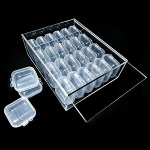 aliaoer small plastic containers with lids clear plastic favor storage jars,for items,earplugs,pills,tiny bead,jewelry findings,24 packs,150*110*45mm