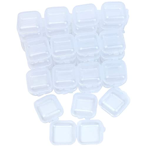 ALIAOER Small Plastic Containers with Lids Clear Plastic Favor Storage Jars,for Items,Earplugs,Pills,Tiny Bead,Jewelry Findings,24 Packs,150*110*45mm