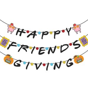 Happy Friendsgiving Banner for Thanksgiving Friends Party Decorations Photo Props (Friendsgiving)