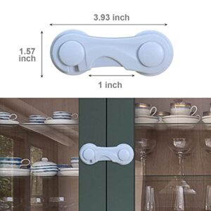 Cabinet Door Locks for Baby Proof and Child Safety, 4 Pack Cabinet Locks with Adhesive for Drawer Cupboards Fridge Oven Closet and Pantry, Childproof Door Latch for Protecting Kids Toddler and Infant