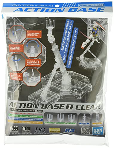 Bandai Hobby - Clear Action Base1 Display Stand 1/100 (Box/10), Bandai