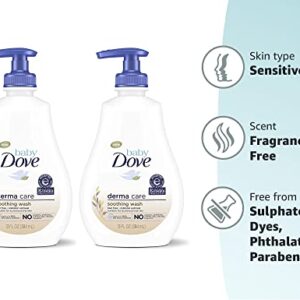 Dove Soothing Baby Body Wash To Soothe Delicate Baby Skin Derma Care No Artificial Perfume or Color, Paraben Free, Phthalate Free, 13 Ounce (Pack of 2)