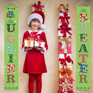 2 Pieces Ugly Sweater Sign Banner Decoration Set for Christmas Wild and Ugly Sweater Party Supplies Holiday Christmas Party Decorations Porch Sign