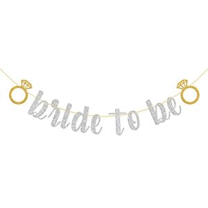 silver glitter bride to be banner/adventure begins/engaged/wedding/bridal shower party decorations