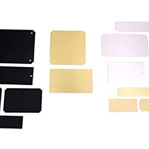 Engraving Plates Blank Anodized Aluminum Assortment 15 Piece 3-Colors Gold, Silver, & Black