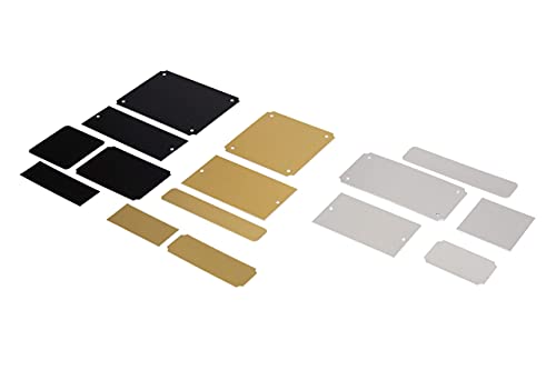 Engraving Plates Blank Anodized Aluminum Assortment 15 Piece 3-Colors Gold, Silver, & Black