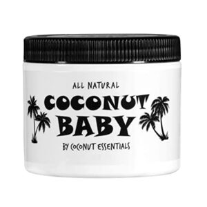 Coconut Baby Oil for Hair & Skin - Organic Moisturizer - All Natural - Massage - Sensitive Skin, Infant Scalp Thick, Dry Hair - with Sunflower & Grape Seed oils - 2 fl oz