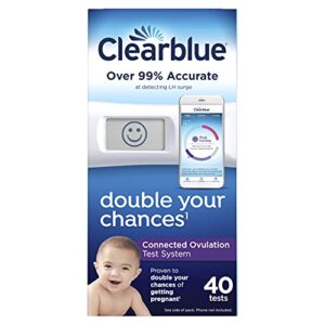 clearblue connected ovulation test system featuring bluetooth connectivity and advanced ovulation tests with digital results, 40 ovulation tests