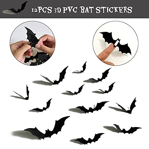 Halloween Horror Decor Its Frickin Bats I Love Halloween Banner Black Creepy Cloth Gauze Fabric 3D PVC Bat for Halloween Home Wall Scary Party Decoration