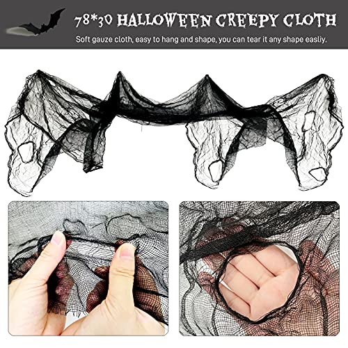 Halloween Horror Decor Its Frickin Bats I Love Halloween Banner Black Creepy Cloth Gauze Fabric 3D PVC Bat for Halloween Home Wall Scary Party Decoration