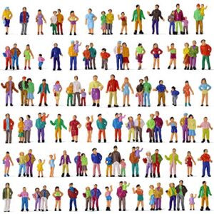 p100w 100pcs 1:87 painted figures ho scale standing people assorted poses model trains
