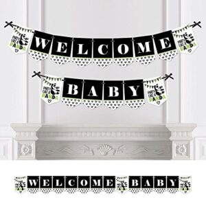 big dot of happiness party like a panda bear – baby shower bunting banner – party decorations – welcome baby