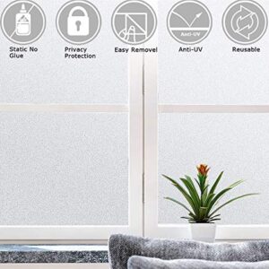 Niviy Etched Privacy Window Film Frosted Glass Static Cling Non Adhesive Window Frost Film for Home Office, 17.5 inch x 78.7 inch