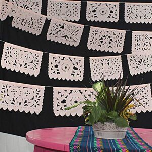 Mexican Party Banner, Papel Picado Banner, Over 60 feet long of Peach papel picado flags, Mexican tissue PAPER garland, Peach banners for fiestas, baby shower, Weddings, Quinceaneras, Birthdays, Fiesta party supplies ws75