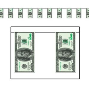 $100 bill pennant banner party accessory (value 3-pack)