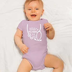 CBTwear Relax My Mom Is A Nurse - Best Mommy Ever - Future Nurse - Stay Calm - Cute Infant One-Piece Baby Bodysuit (6 Months, Pink)