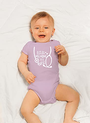 CBTwear Relax My Mom Is A Nurse - Best Mommy Ever - Future Nurse - Stay Calm - Cute Infant One-Piece Baby Bodysuit (6 Months, Pink)