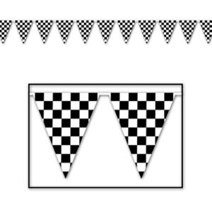 beistle checkered outdoor pennant banner, 17 by 120-feet