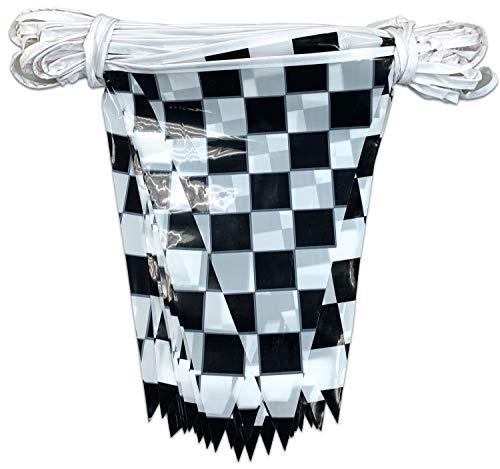 Beistle Checkered Outdoor Pennant Banner, 17 by 120-Feet