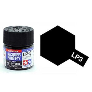 tamiya lacquer paint lp-3 flat black 10 ml tam82103 lacquer primers & paints