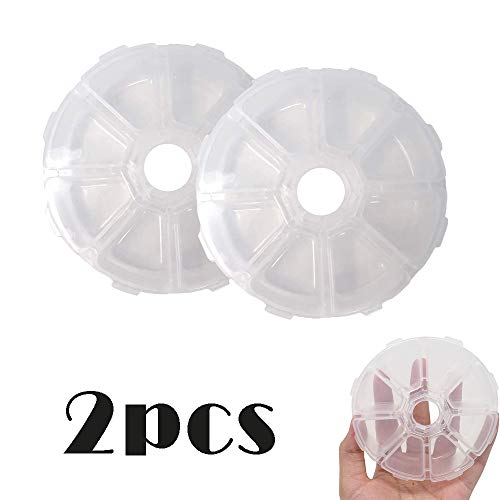 8 Grids Round Portable Plastic Organizer Container Storage Box(2 pcs)