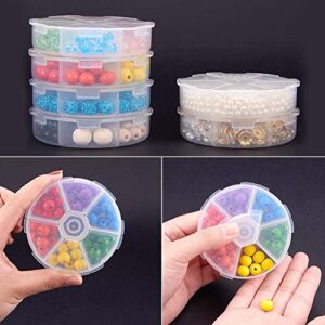 8 Grids Round Portable Plastic Organizer Container Storage Box(2 pcs)