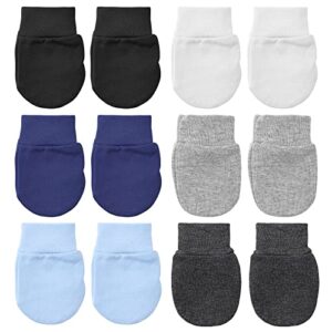 aster 6 pairs newborn baby mittens infant toddler gloves soft cotton no scratch mittens for 0-6 months baby boys girls