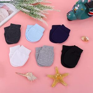 Aster 6 Pairs Newborn Baby Mittens Infant Toddler Gloves Soft Cotton No Scratch Mittens for 0-6 Months Baby Boys Girls