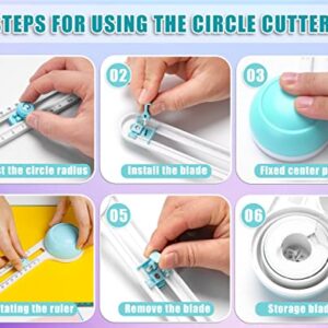 MyLifeUNIT Circle Cutter, Circular Rotary Cutter for Paper Crafts Scrapbooking (Included 6 Blades)