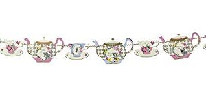 Talking Tables Truly Alice Hanging Teapot Bunting (4m) a Tea Party, Multicolor (2 Pack)