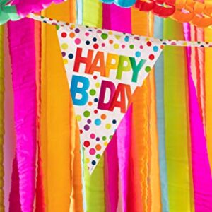 Folat 27102 1st Birthday Happy Bday Dots Bunting Garland-10 m, Multi Colors