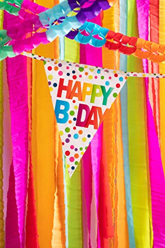 Folat 27102 1st Birthday Happy Bday Dots Bunting Garland-10 m, Multi Colors