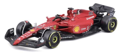 Bburago - 1/43 Scale Model Compatible with Ferrari Replica Miniature Model Compatible with Scuderia Replica Miniature F1-75 # 16 Compatible with Charles Leclerc Replica Miniature Model 2022 Racing