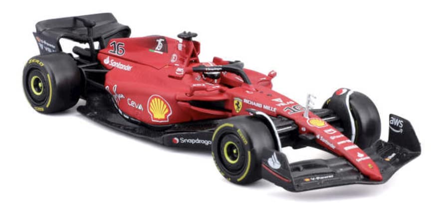 Bburago - 1/43 Scale Model Compatible with Ferrari Replica Miniature Model Compatible with Scuderia Replica Miniature F1-75 # 16 Compatible with Charles Leclerc Replica Miniature Model 2022 Racing