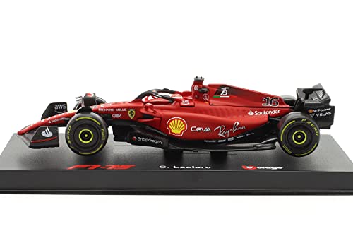 Bburago - 1/43 Scale Model Compatible with Ferrari Replica Miniature Model Compatible with Scuderia Replica Miniature F1-75 # 16 Compatible with Charles Leclerc Replica Miniature Model 2022 Racing