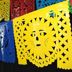 Papel picado, Mexico decor, Fiesta decoration. 16 ft Long, Coco party supplies, Plastic Banner, Cinco de Mayo, taco tuesday, B274