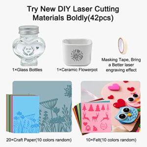 Csyidio 220PCS Engraving Material Box, DIY Materials Apply to All Laser Engravers with Instructions, Laser Engraving Supplies Including Acrylic Sheet, Metal Materials, Wood Materials