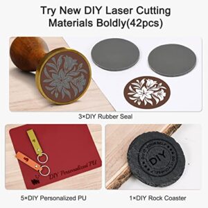 Csyidio 220PCS Engraving Material Box, DIY Materials Apply to All Laser Engravers with Instructions, Laser Engraving Supplies Including Acrylic Sheet, Metal Materials, Wood Materials